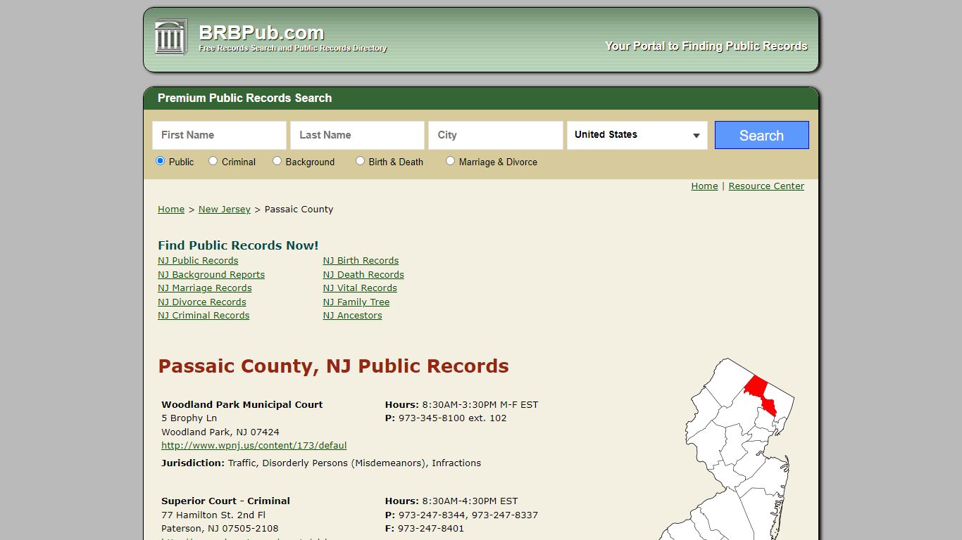Passaic County Public Records | Search New Jersey ...