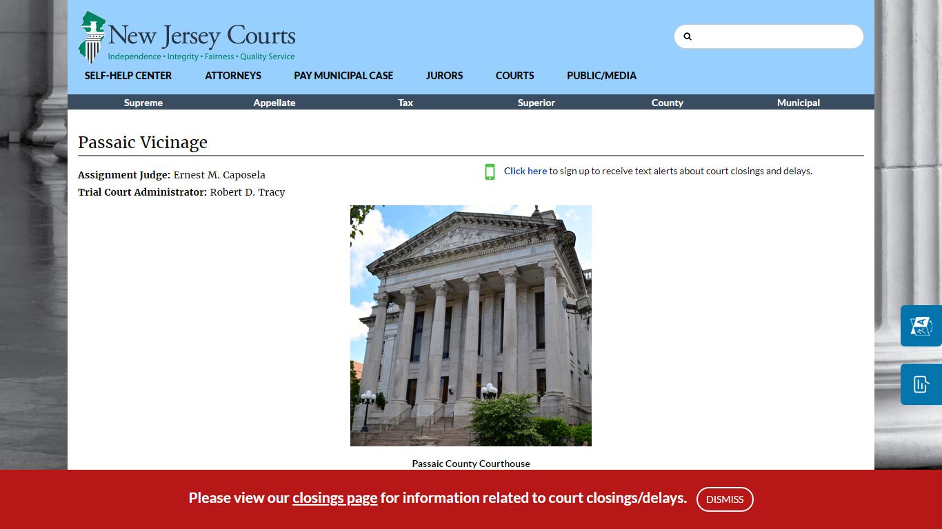 Passaic Vicinage - New Jersey Superior Court